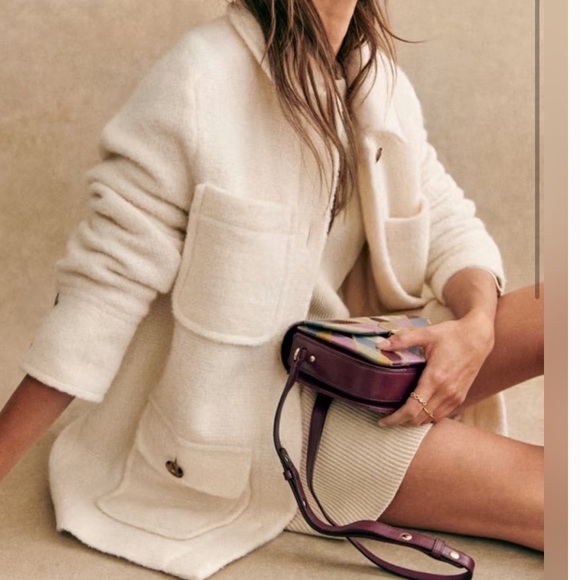 Sezane Paola Coat in ecru size 36 - Picture 2 of 9